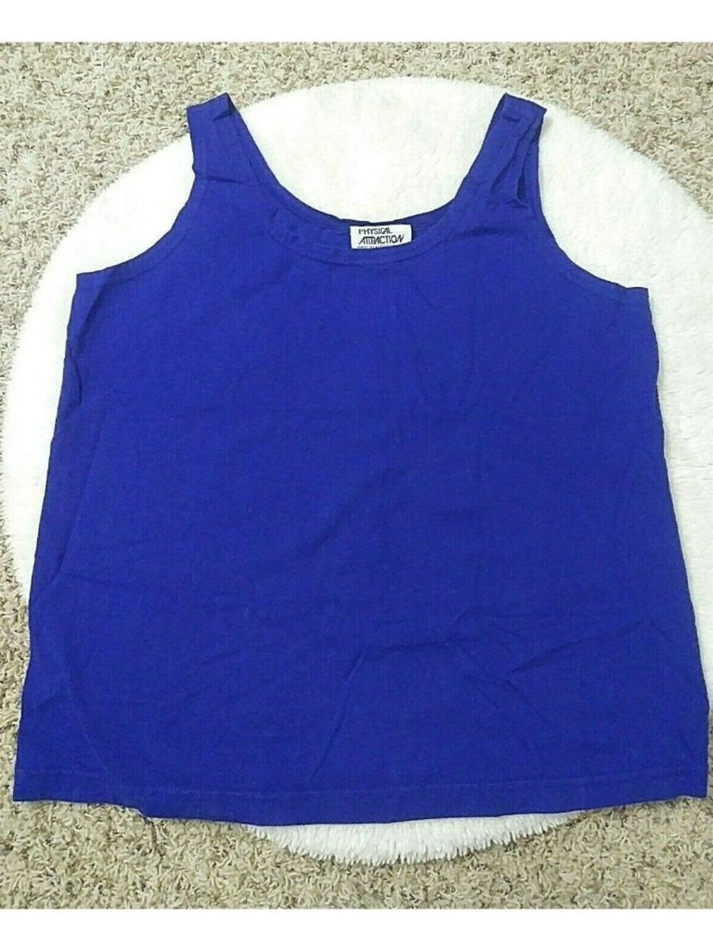 Physical Attraction Womens Blue Tank Top Shirt Sleeveless Size Medium